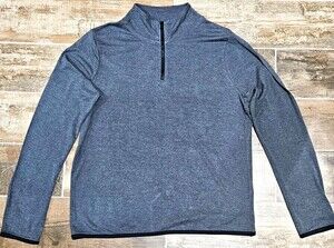 Threads 4 Thought Men's M Gray Regular Fit 1/4 Zip Mock Neck Modal Stretch